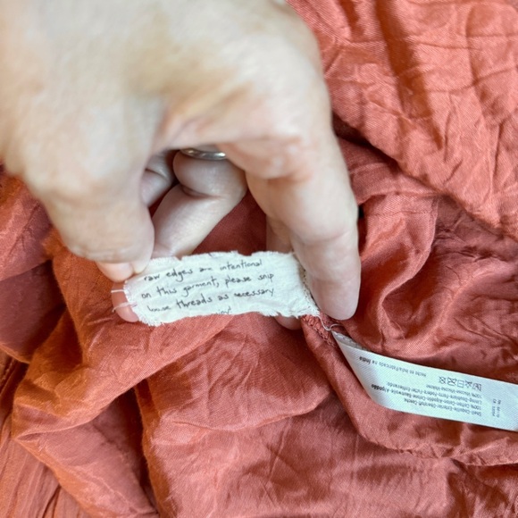 Free People Bella Note Eyelet Mini Lined Flutter Dress. Terracotta Size S #1877 - Picture 9 of 9